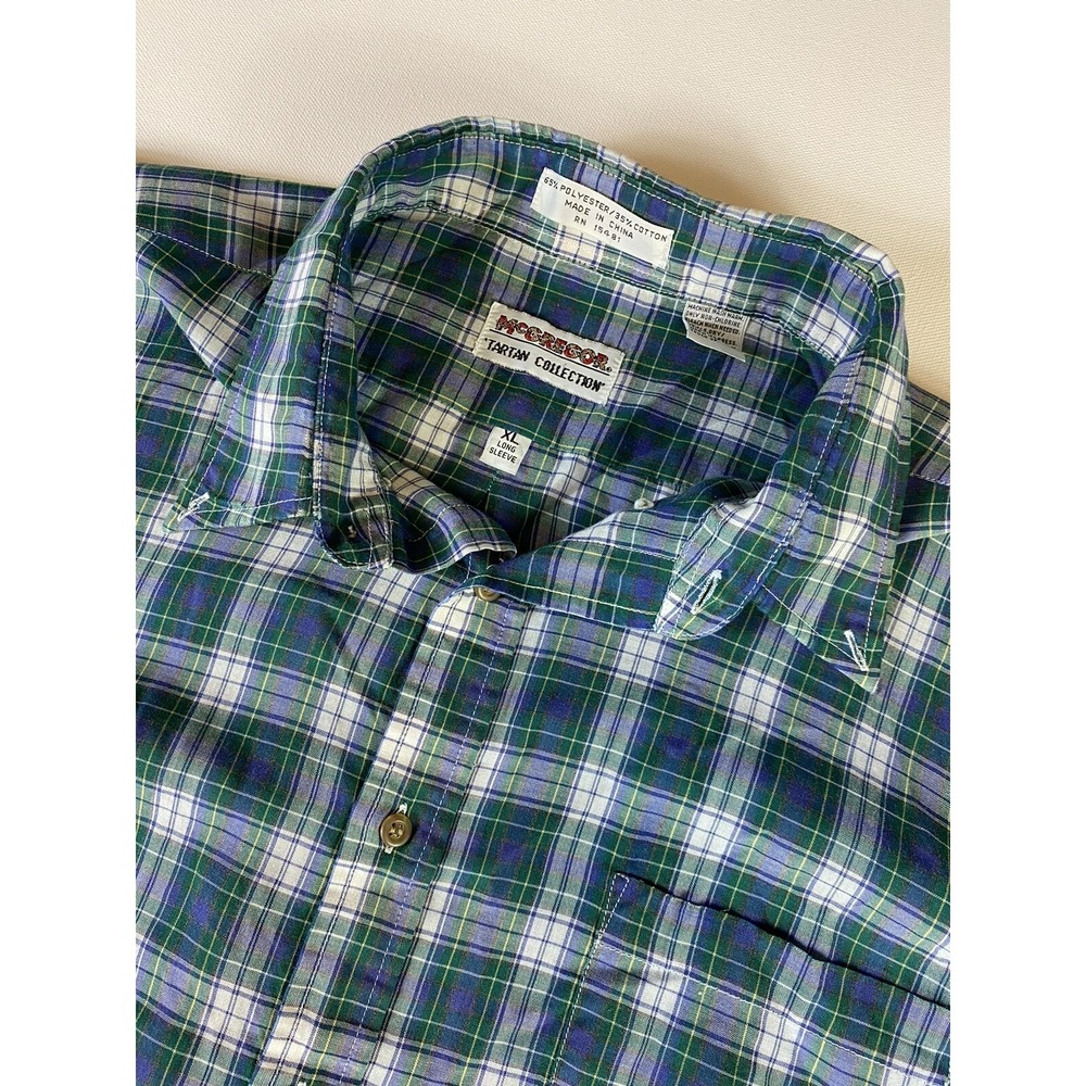 Vintage Mcgregor Tartan Collection Button Down Shirt Long Sleeve XL Plaid Men's